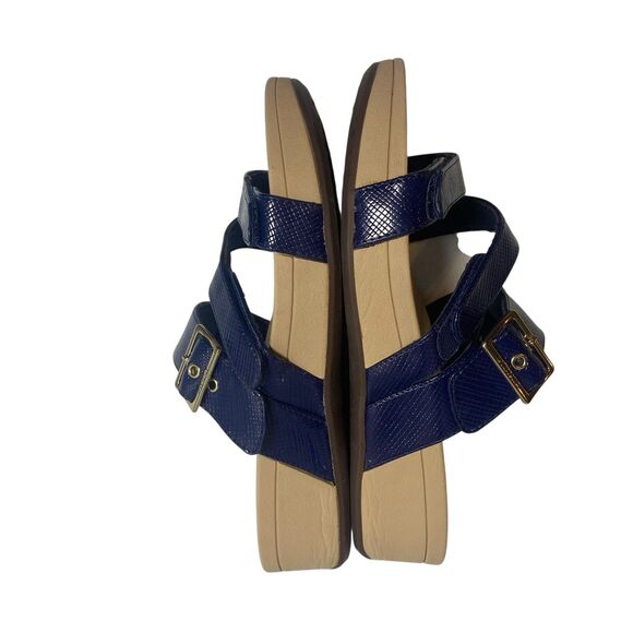 Vionic Rio Platform Sandals Wedge Adjustable Straps Navy Blue Womens Size 10.5 - Picture 7 of 10